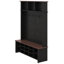 4-In-1 Hall Tree With 6 Hooks, Walnut Entryway Bench With Adjustable Shelves, Shoe Organizer With 16 Open Compartments-238834799