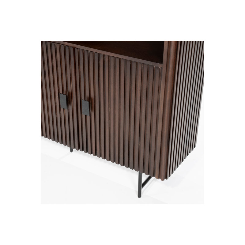 Cabinet Solid Wood Bookcase, Brown