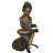 Dancer With Rose Bronze Statue -  Size: 15"L X 17"W X 26"H.
