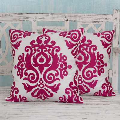 Asha Prabha Embroidered Cotton Blend Pillow Cover