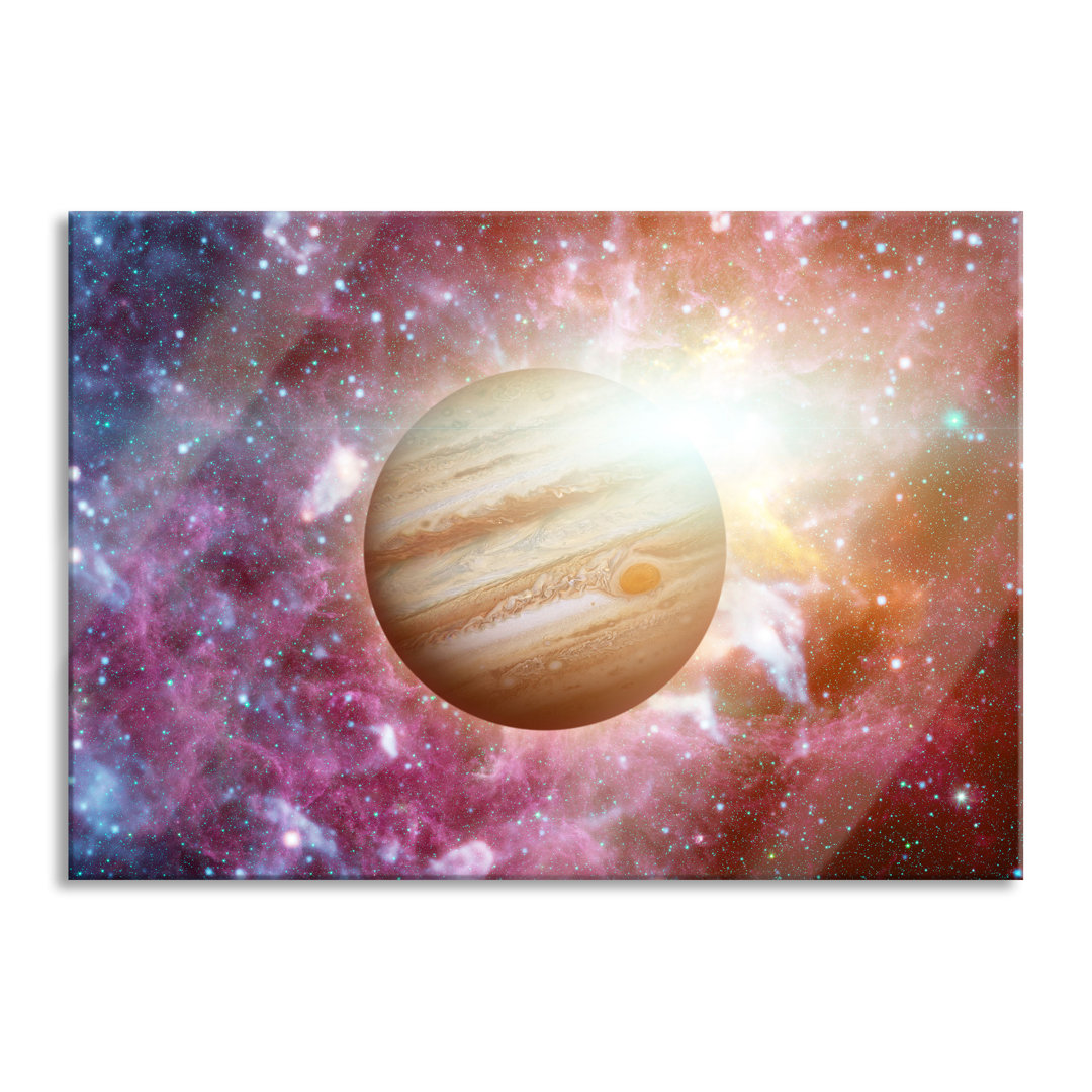 Glasbild Planet Jupiter im Universum