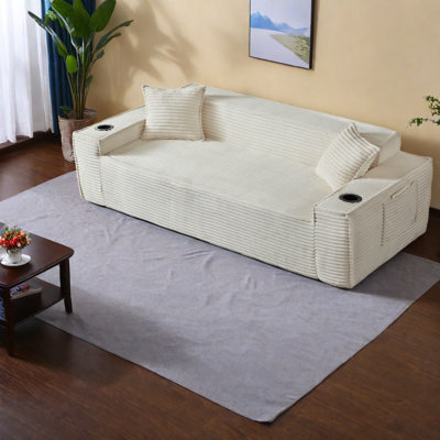 Compression Sofas, 80.7 Inch Foam Spring Modern Couch For Compact Home