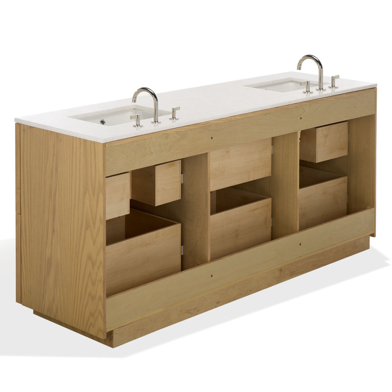 Zeus 72" Double Sink Vanity, Natural
