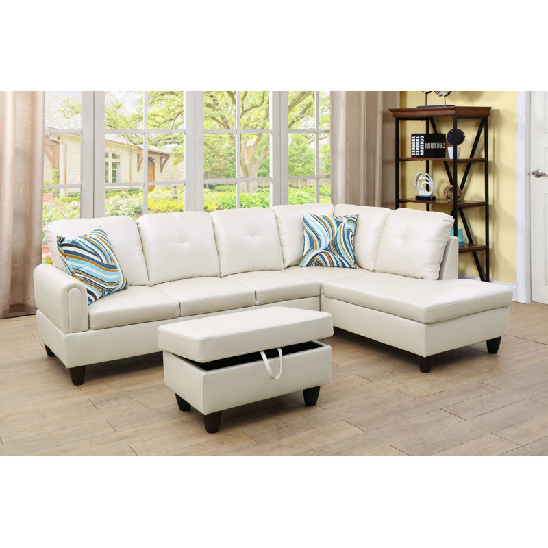 Jasso Sectional Sofa With Ottoman, Right Hand Facing