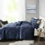 Édredon en velours bleu marine pour lit double / grand lit, grand, doux et élégant de luxe bleu marine, courtepointe, chaud