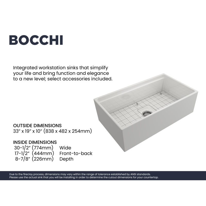 Contempo 33'' L Kitchen Sink, White