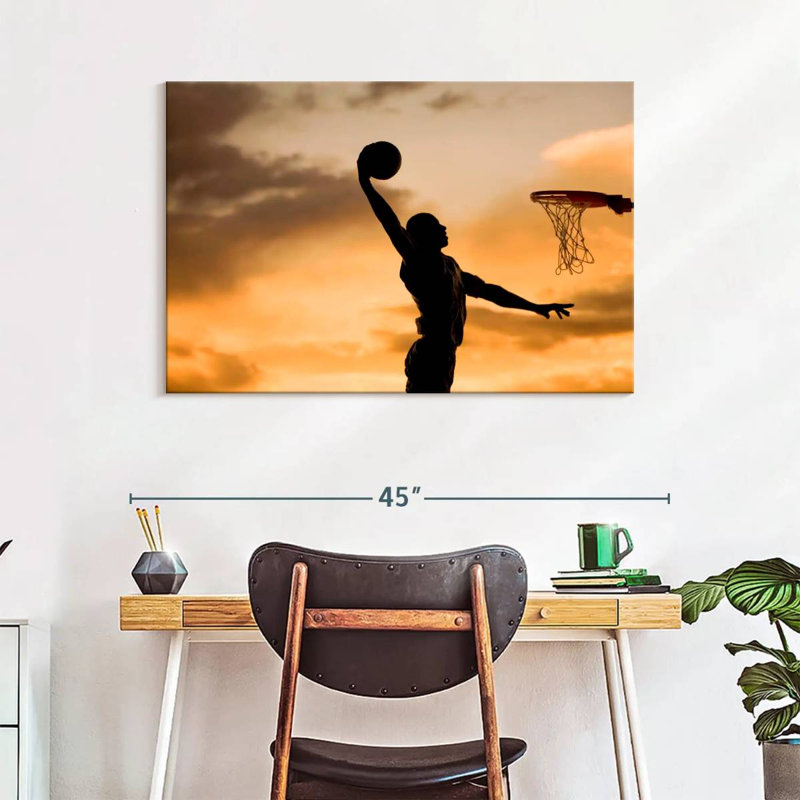 Silhouette de Sirci Basketball Dunk, H 26 po x l 39 po