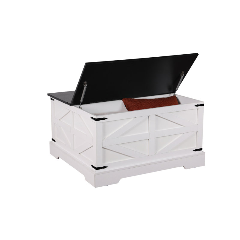 Table basse rustique en bois, Noir / blanc