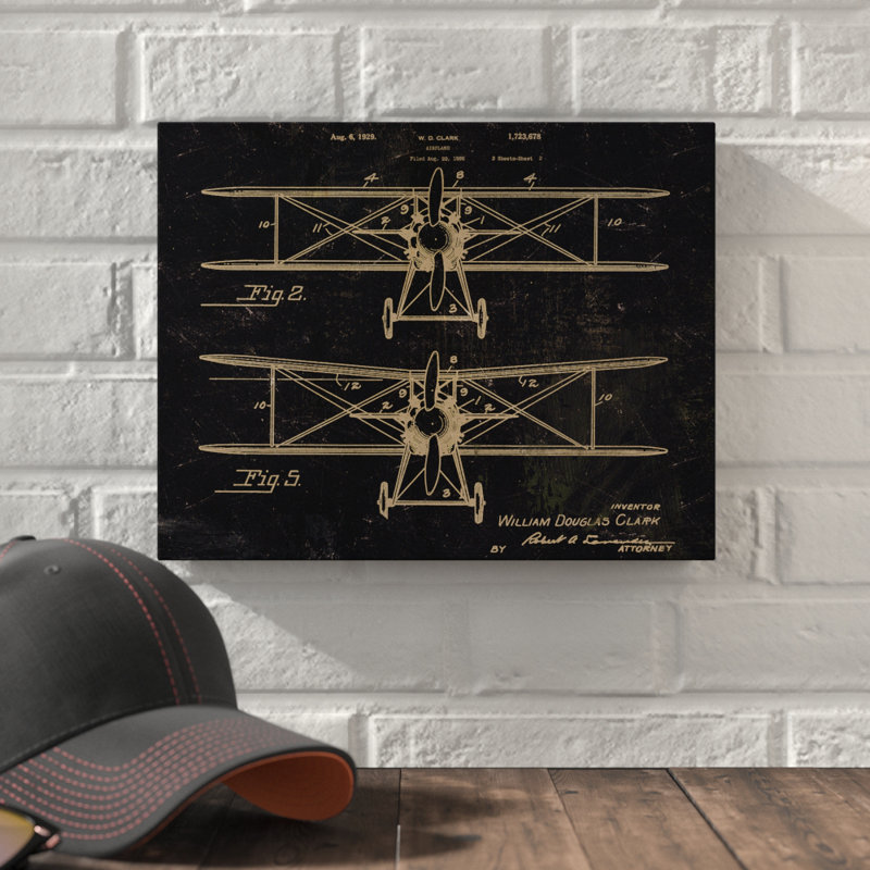 « rétro avion », reproduction d’impression sur toile tendue