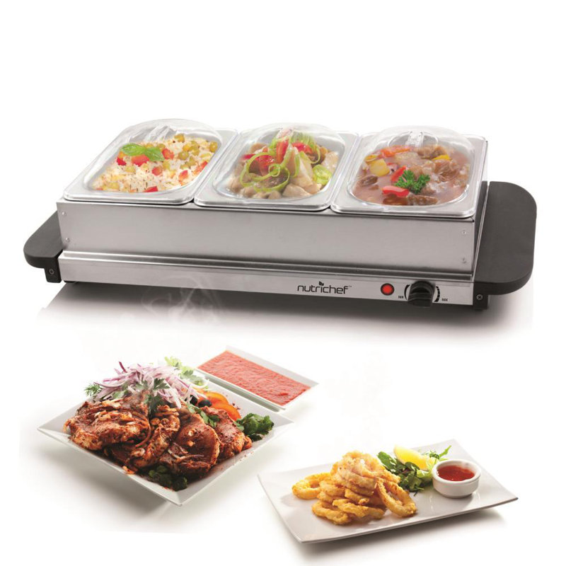 NutriChef Stainless Steel Pan Insert Buffet Accessory