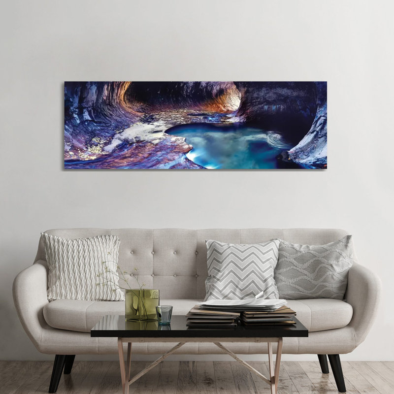 Rock Formations At A Ravine, North Creek, Zion National Park, Utah, USA - Wrapped Canvas Panoramic Print