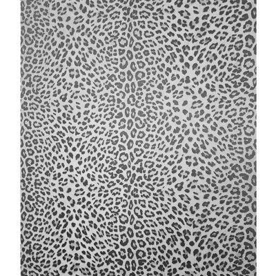 Sengul White Gray Silver Sparkles Glitter Wallpaper Faux Leopard Cheetah Skin