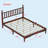Wood Platform Bed With Gourd Shaped Headboard, Retro Style Platform Bed With Wooden Slat Support-124338083-125283107