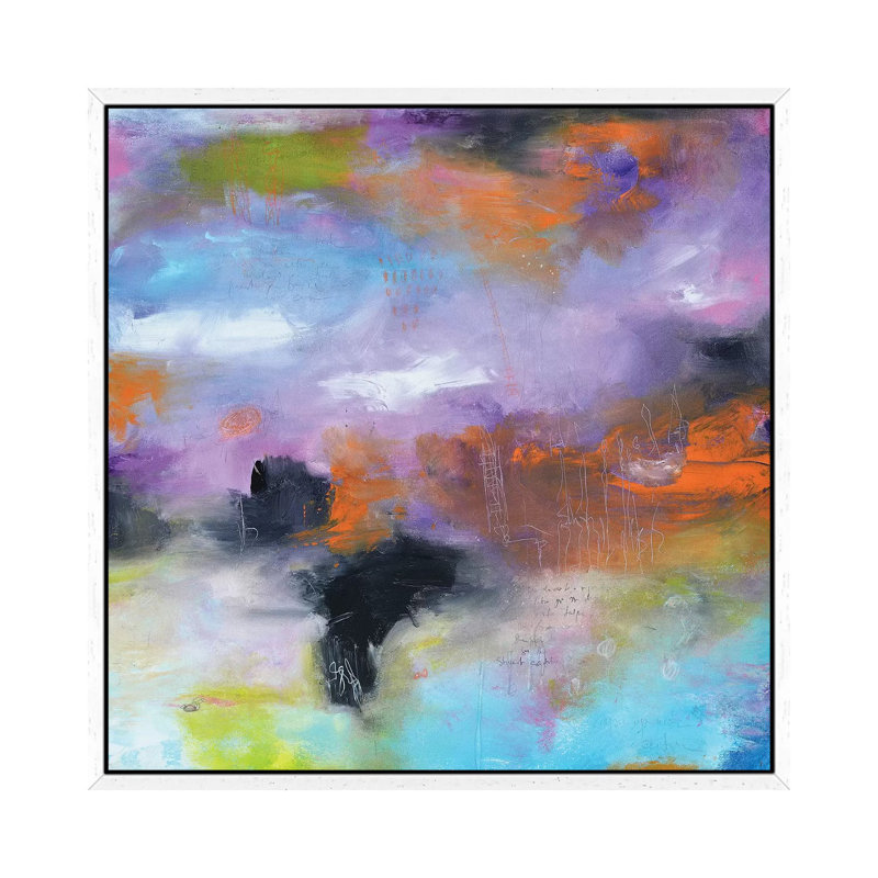 Abstract V by Andrada Anghel - Painting on Canvas, White Framed, 93.98cm H x 93.98cm W x 3.81cm D