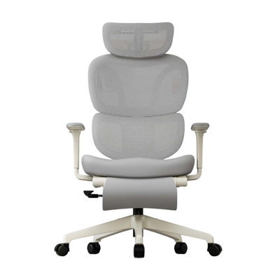 Ergonomic Mesh Task Chair, High Back Office Chair with 3-Level Recline Lock, Task Chair with Adjustable Headrest & Armrest & Backrest, Lumbar Support, and Retractable Footstool
