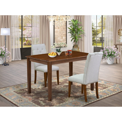 2 - Person Rubberwood Solid Wood Dining Set