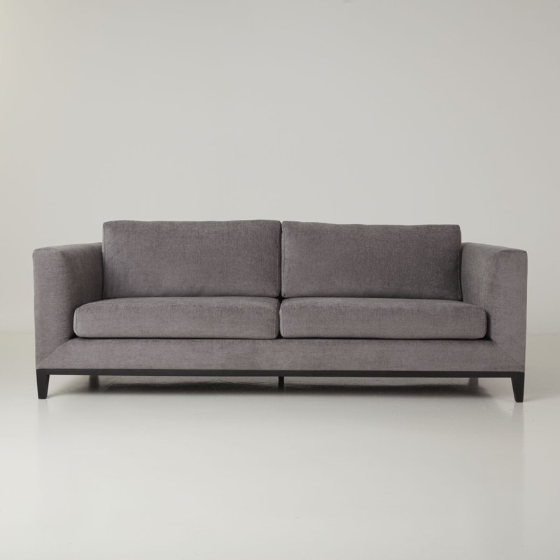 La Roux Sofa, Gray Chenille, Black