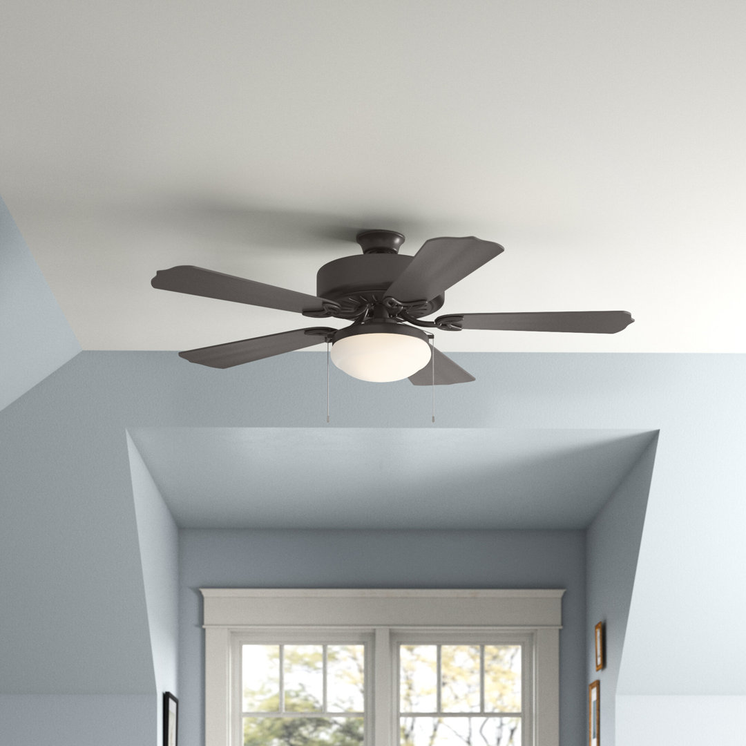 Coolkeeran 52" Thalassa 5 - Blade Outdoor Standard Ceiling Fan with Pull Chain and Light Kit Included Lark Manor™