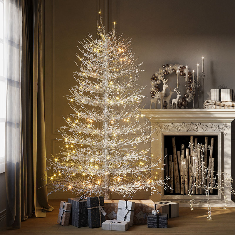 Sapin de Noël artificiel avec 623 branches enneigées et lumières DEL chaudes, H 6 pi