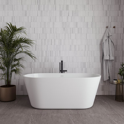 59" Streamline Soaking Freestanding Tub With Internal Drain