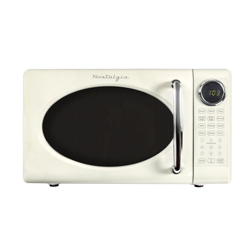 Retro Microwave Oven - 0.7 Cu Ft &700-watt Countertop Microwave, Cream