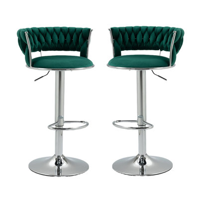 Andraya Swivel Upholstered Adjustable Height Counter Stool with Metal Frame