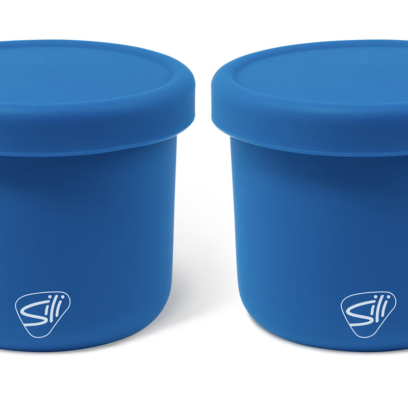 Silipint: Bols à couvercle en silicone de 10 oz: Ensemble de 2 bassins profonds incassables, flexibles, micro-ondes, lave-vaisselle, antidérapants