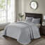 Couvre-lit surdimensionné très grand réversible gris avec un rembourrage en coton confortable et durable pour un sommeil confortable