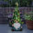 Exhart Gnome with Solar String Hat with Ladybugs and Trowel Garden Statuary, 7 by 14 Inches