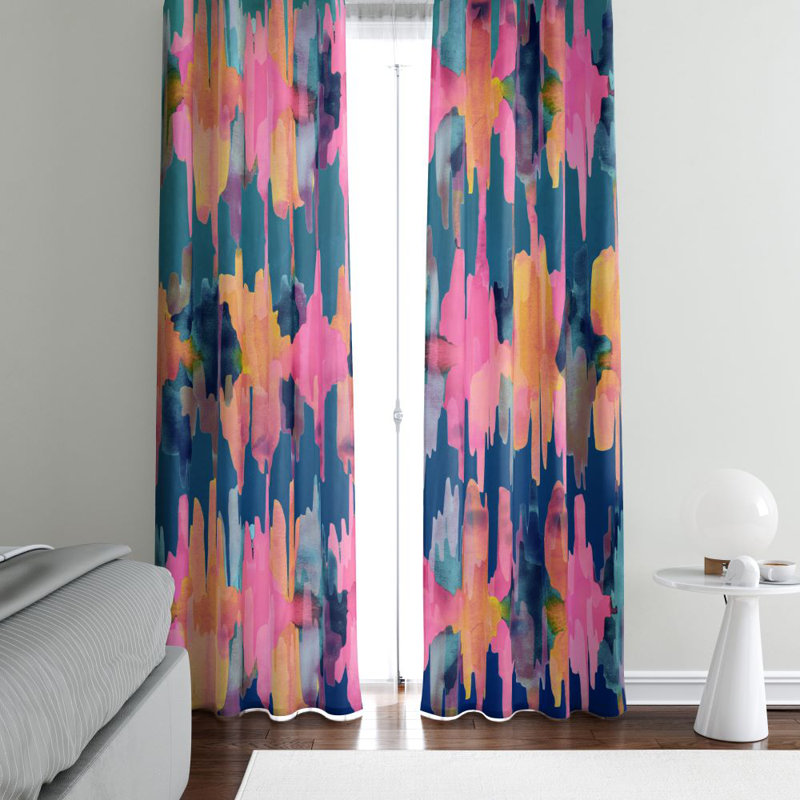Panneaux de rideaux semi-transparents abstraits, L 40 po x L 61 po