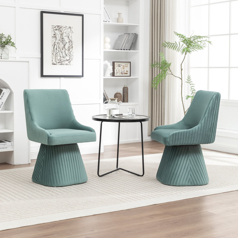 Euclid Modern Velvet Dining Chair, Mint Green