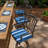 Casual Cushion Outdoor Chair Cushion, Striped Sunbrella Fade-Resistant for Patio Dining Chairs, Kitchen & Porch Benches, 18"W x 18"D, 2" thick, Reversible, Milano Cobalt-353155033-353155038