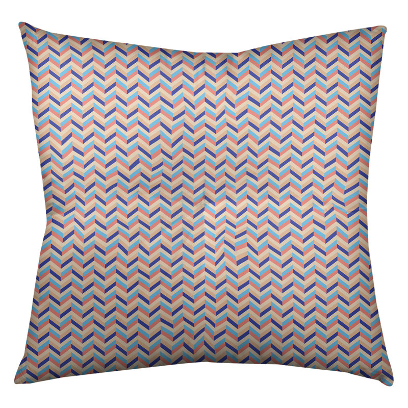 Coussin de sol Katelyn Elizabeth, 26 po x 26 po, Orange et bleu marine