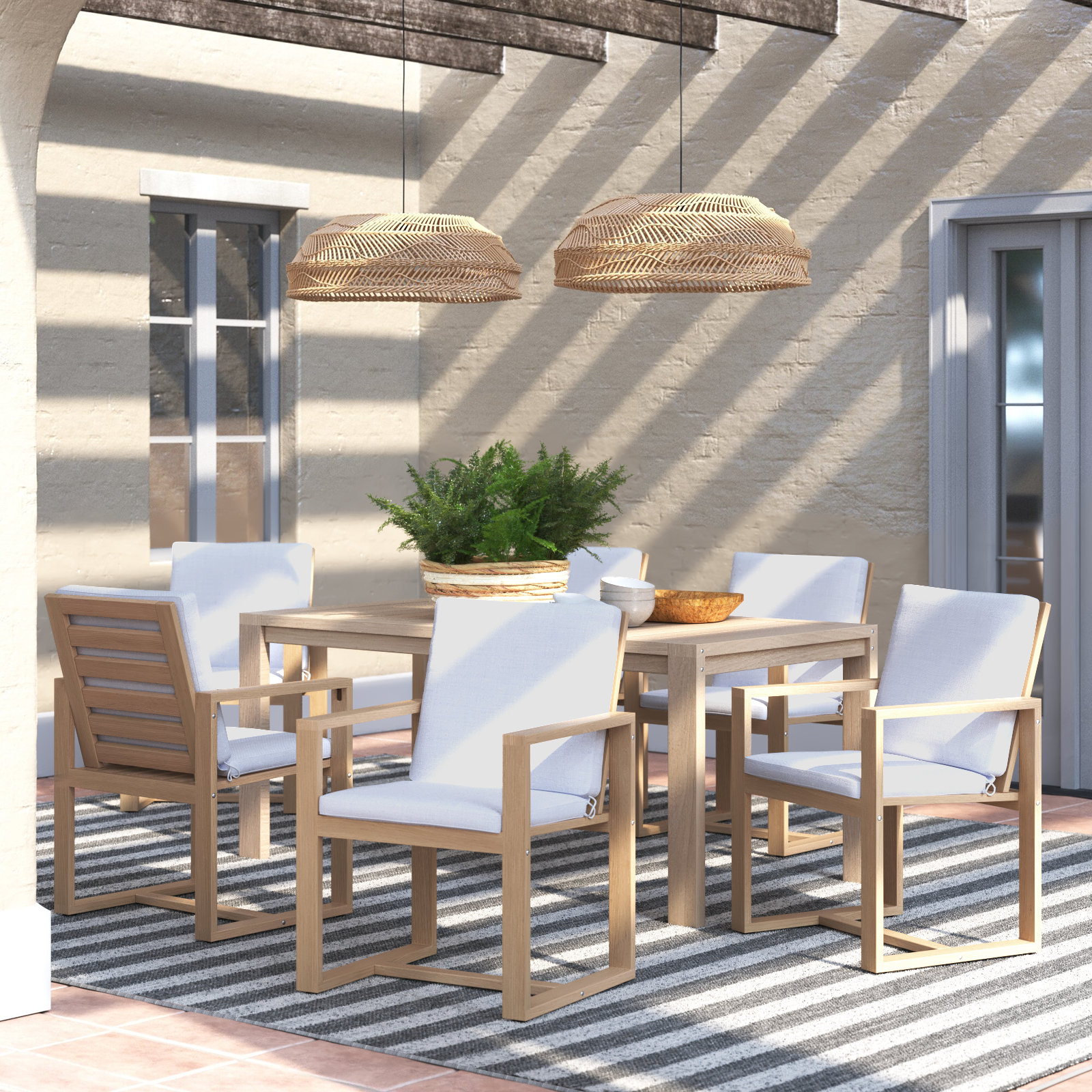 Joly 70" Acacia Patio Dining Set