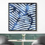 "White Line Art On Blue", reproduction d'art sur toile