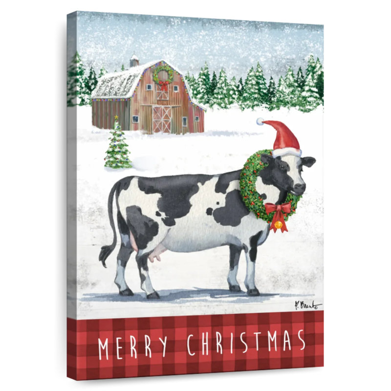 Vache de Noël, H 30 po x l 20 po