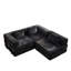 Canapé à compression, canapé-lit convertible au sol avec structure de forme fixe, canapé modulaire désossé modulaire, sans assemblage requis, tissu chenille, pour la chambre du salon, noir-1934557971