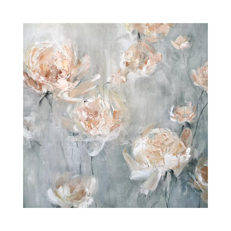 Rose Mist 1 Piece Painting on Canvas, 93.98 cm H x 93.98 cm W x 1.91 cm D, Wrapped Canvas