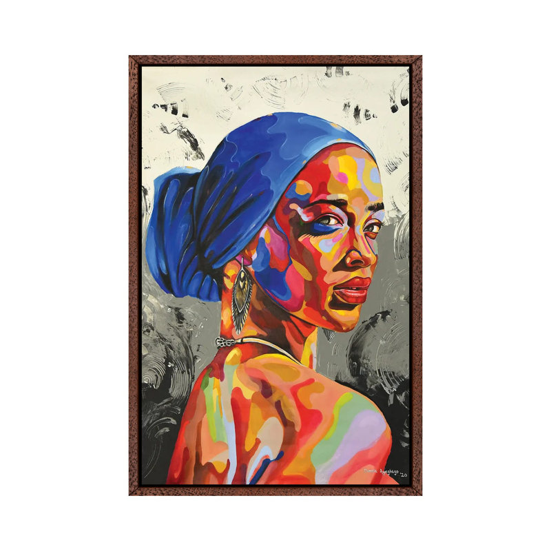 The Other Side by Damola Ayegbayo - Print on Canvas, Classic Brown Wood Framed, 101.6cm H x 66.04cm W x 3.81cm D