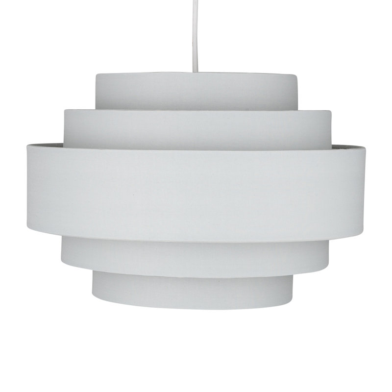 50 cm H Drum Cotton Pendant Shade ( Uno ), Light Grey