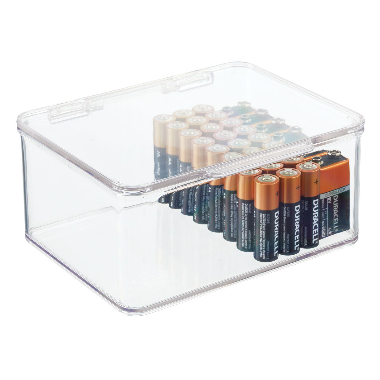 mDesign Stackable Divided Battery Storage Organizer Box | Wayfair