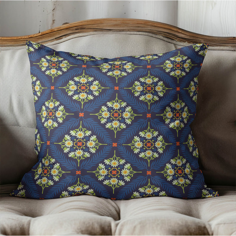 Eden Indoor Throw Pillow, Blue, 18"H x 18"W