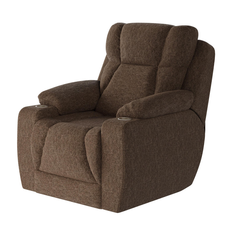 Fauteuil inclinable près du mur pour homme, Brun, Chenille