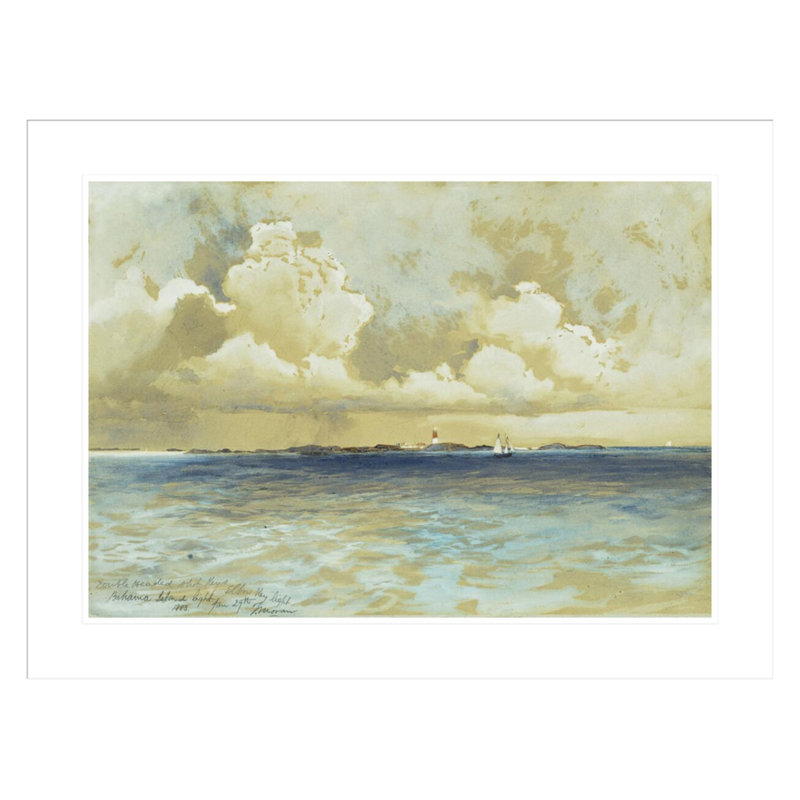 «Bahama Island Light» par Thomas Moran - Estampe numérique encadrée, H 22,61 po x l 29,5 po