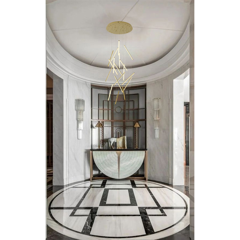 Lustre moderne à DEL 18 lumières Modern, Laiton