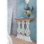 Console 32 po x 12 po x 32 po classique blanc délavé avec plateau en bois brun