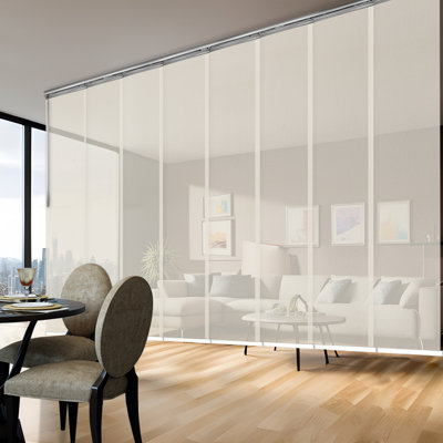 Web 8-Panel Double Rail Panel Track Extendable 130"-175" W, Panel Width 23.5"