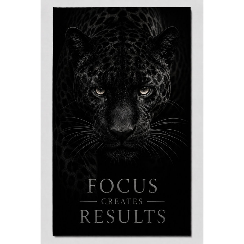 Grande mise au point crée des résultats panthère noire impression sur toile de motif animalier de la faune pour la salle de gym de bureau, impression sur toile 24 x 36 pouces - prête à être accrochée