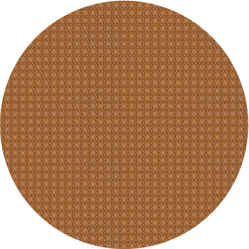Tapis décoratif à motif géométrique brun Riddell, Rond 5 pi