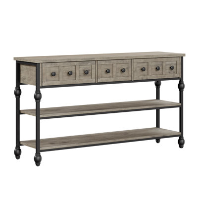 52.5 in Long Console Tables with 3 Drawers and Roman Column Legs for Hallway, Living Room
